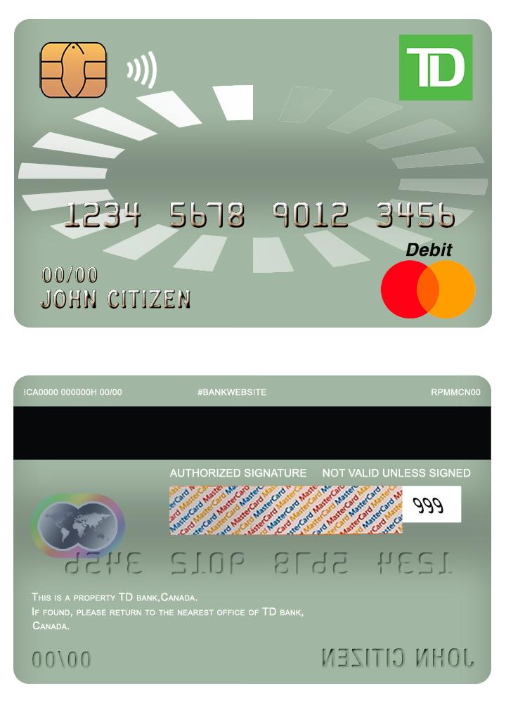 Canada TD master debit card